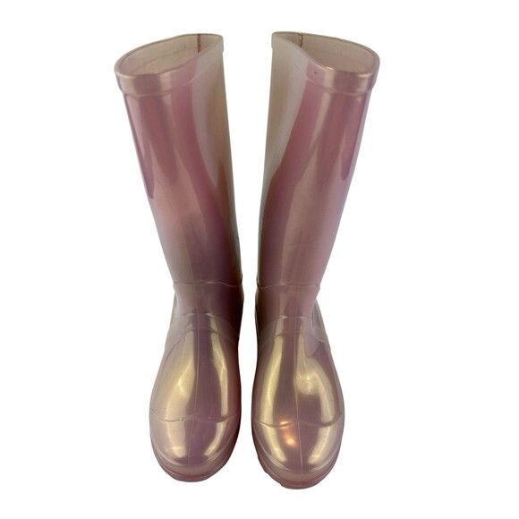 Kelly & Katie Girls Youth Kids Size 2 Pink Pearlized Rubber Rain boots - Picture 1 of 13